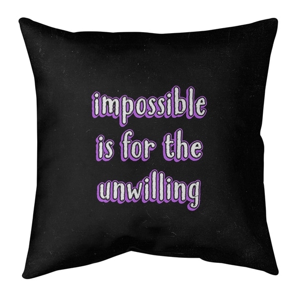 Quotes Impossible Quote Chalkboard Style Pillow-Faux Linen