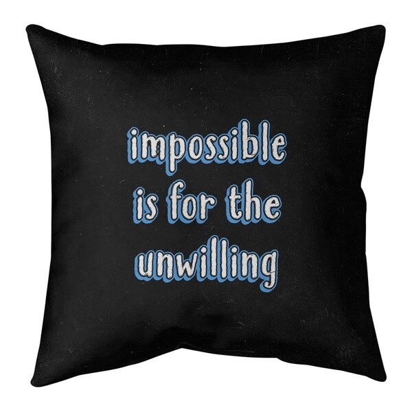 Quotes Impossible Quote Chalkboard Style Pillow (w/Rmv Insert)-Spun Poly