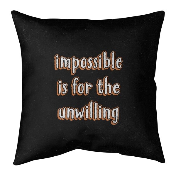 Quotes Impossible Quote Chalkboard Style Pillow (w/Rmv Insert)-Spun Poly