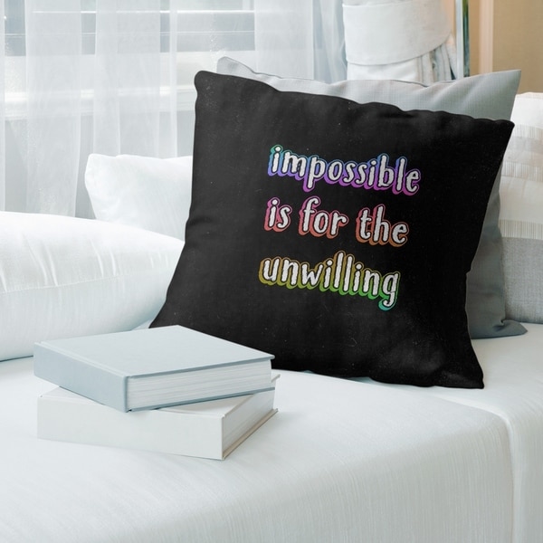 Quotes Impossible Quote Chalkboard Style Pillow (w/Rmv Insert)-Spun Poly