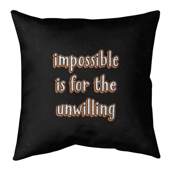 Quotes Impossible Quote Chalkboard Style Pillow-Faux Linen
