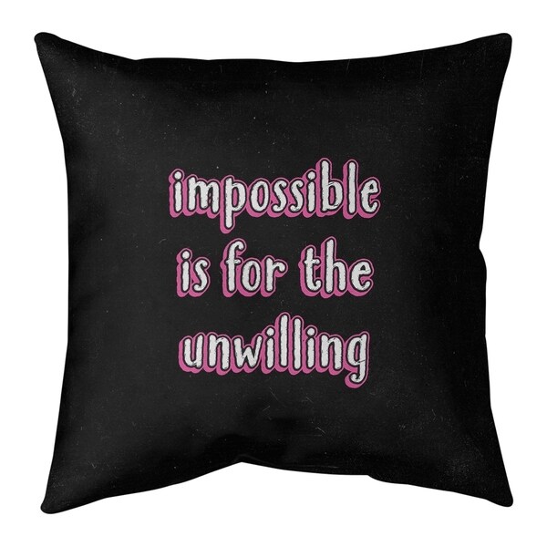 Quotes Impossible Quote Chalkboard Style Pillow (w/Rmv Insert)-Spun Poly