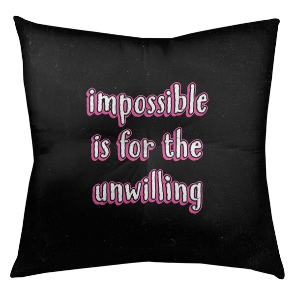Quotes Impossible Quote Chalkboard Style Floor Pillow - Square Tufted
