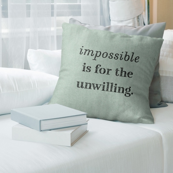 Quotes Handwritten Impossible Quote Pillow-Spun Polyester