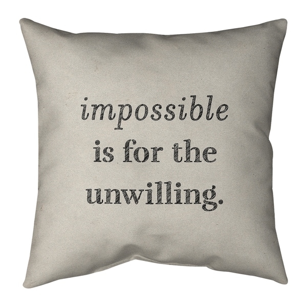 Quotes Handwritten Impossible Quote Floor Pillow Standard Bed