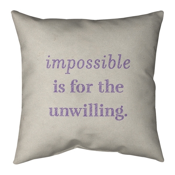 Quotes Handwritten Impossible Quote Pillow-Faux Linen