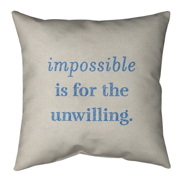 Quotes Handwritten Impossible Quote Pillow-Faux Linen