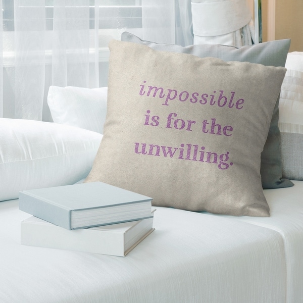Quotes Handwritten Impossible Quote Pillow-Spun Polyester
