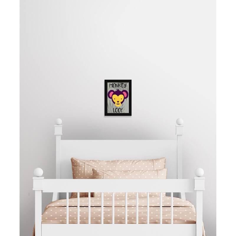 Monkey Loop - 12 x 16 - Black