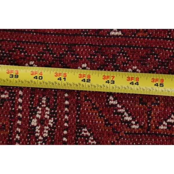 dimension image slide 0 of 2, Balouch Afghan Oriental Geometric Red Area Rug Wool Handmade - 6'11" x 9'4"