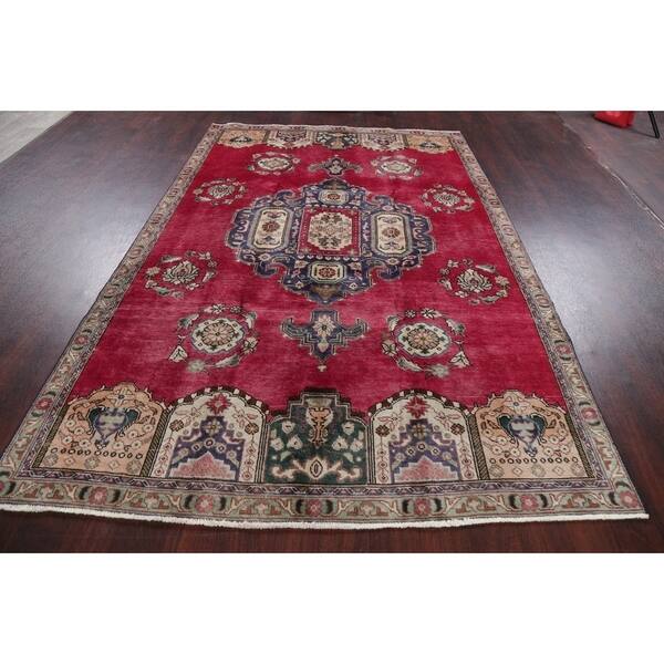 Shop Clearance Vintage Geometric Oriental Tabriz Persian Area Rug Handmade 5 9 X 8 11 On Sale Overstock 30313650