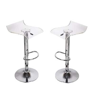 Porch & Den Parson Clear Acrylic Adjustable Barstool (Set of 2)