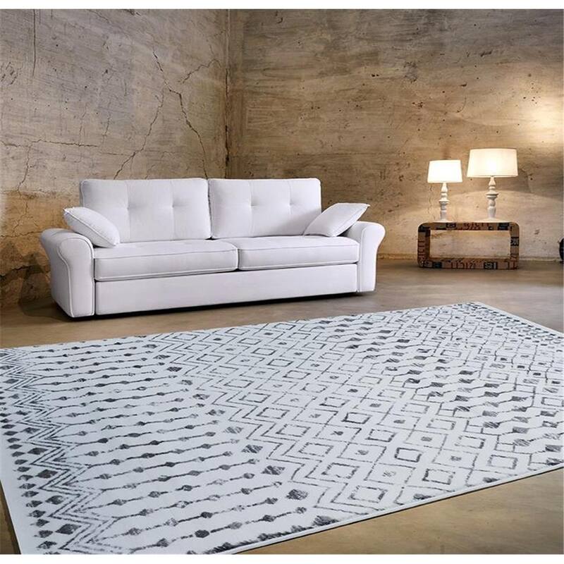 Luxe Weavers Magnolia Moroccan Grey Off White Abstract Area Rug