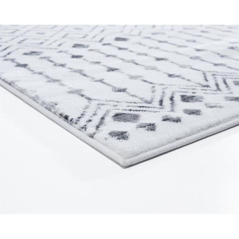 Luxe Weavers Magnolia Moroccan Grey Off White Abstract Area Rug