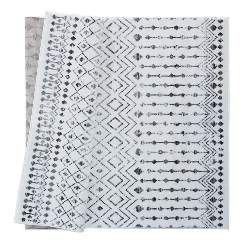 Luxe Weavers Magnolia Moroccan Grey Off White Abstract Area Rug