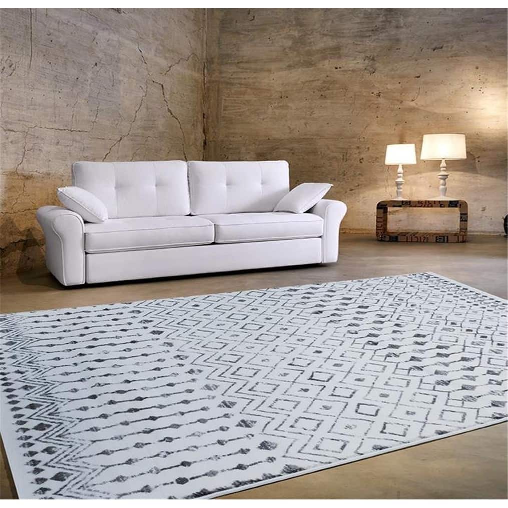 Luxe Weavers Magnolia Moroccan Grey Off White Abstract Area Rug