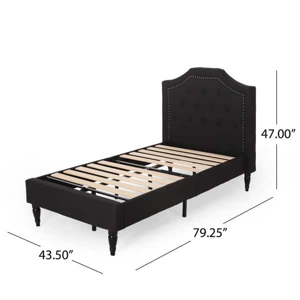 Renee Contemporary Upholstered Twin Bed Platform