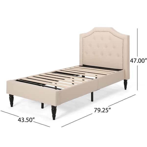 Elinor Upholstered Twinsize Platform Bed by Christopher Knight Home Bed Bath & Beyond 30316215