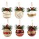6-Pack of Small Christmas Tree Decorations Beautiful Rustic Ornaments 2.9"x5.4"