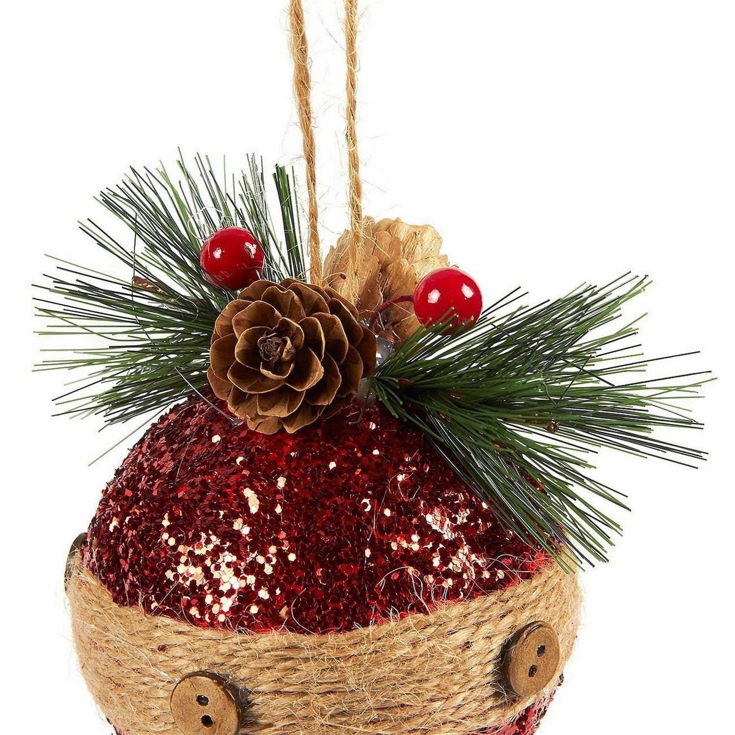 6-Pack of Small Christmas Tree Decorations Beautiful Rustic