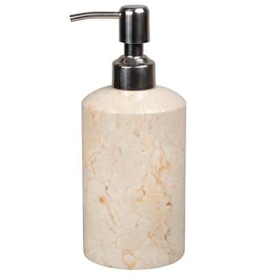 Creative Home Spa Collection Champagne Marble Liquid Soap Dispenser, Lotion Dispenser - Beige