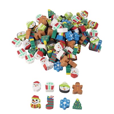 100-pack Mini Eraser For Kids Christmas Party Favors Classroom Rewards 