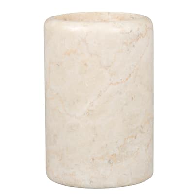 Creative Home Spa Collection Champagne Marble Tumbler, Toothbrush Holder, Makeup Brush Organizer - Beige