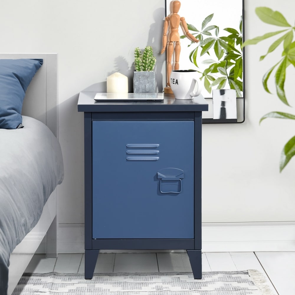 Taylor and Olive  Lavatera Blue Metal Storage Cabinet (No Drawers)