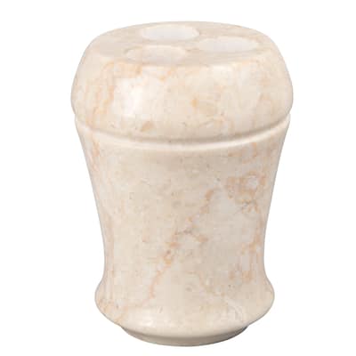 Creative Home Fluted Collection Champagne Marble Toothbrush Holder, Tooth Brush Holder - Beige