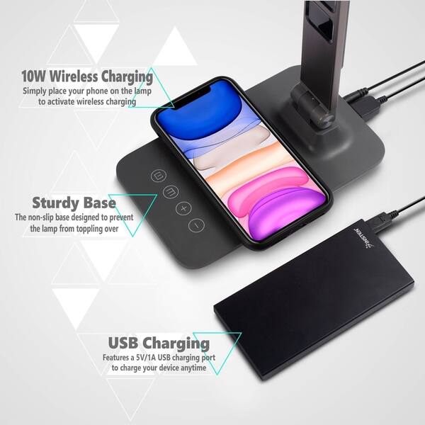 Shop Innoka Led Desk Lamp With 10w Qi Enabled Wireless Lcd Calendar Display Usb Charging 3 Color Temperatures 5 Brightness Levels Overstock 30317577