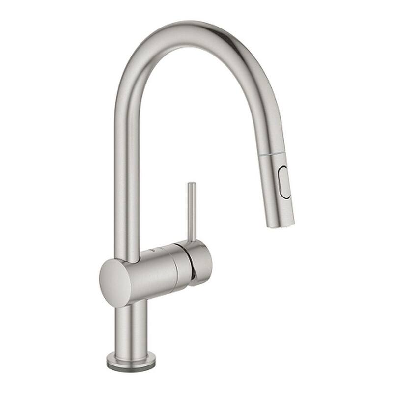 Grohe Minta Touch Single Hole Pullout Swivel Kitchen Faucet - Supersteel