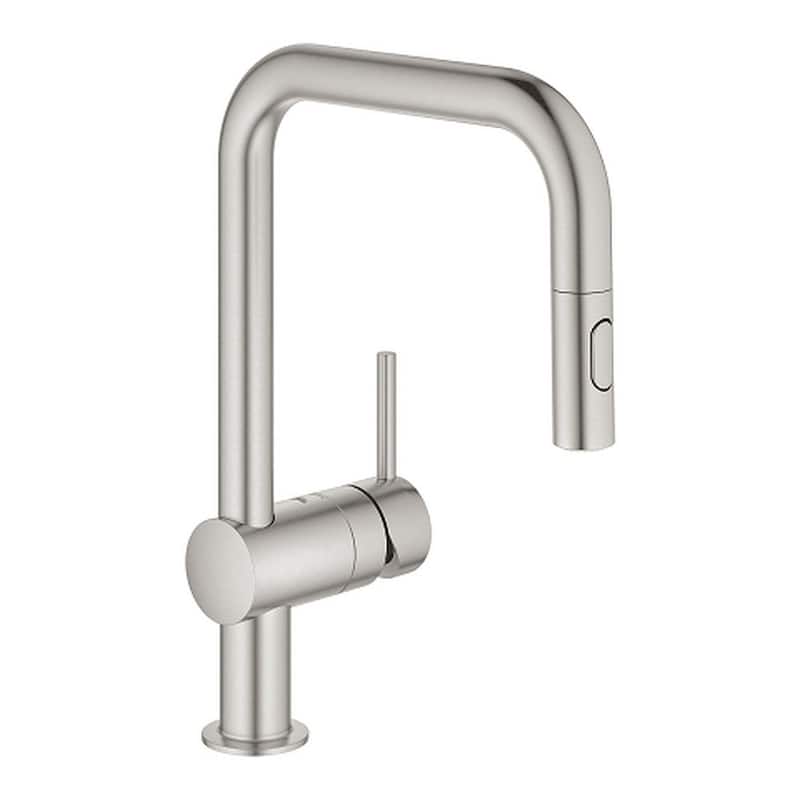 Grohe Minta Single Hole Pullout Swivel Kitchen Faucet - Supersteel