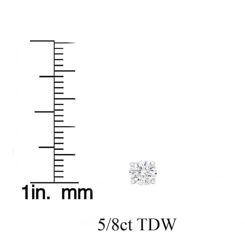 5/8ct Round Diamond Excellent Studs Screw Backs White Gold Lab Grown