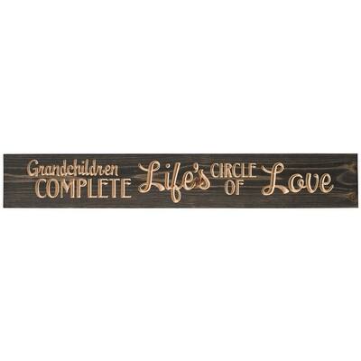Rustic Wood Sign - Grandchildren - rustic black