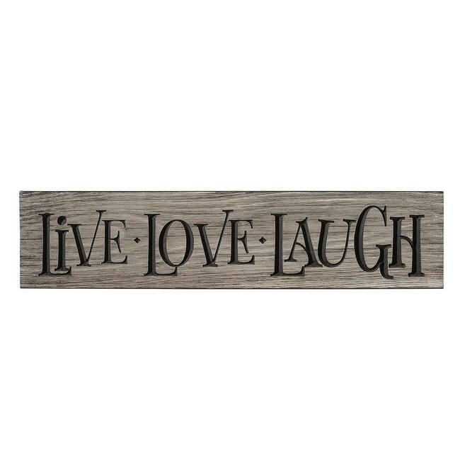 Rustic Wall Sign - Live Love Laugh - Weathered Gray