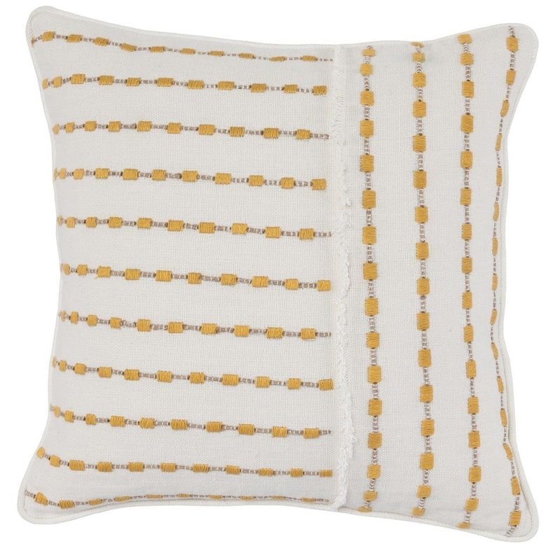 Kosas Home Kassia Embroidered 100% Linen 20-inch Throw Pillow