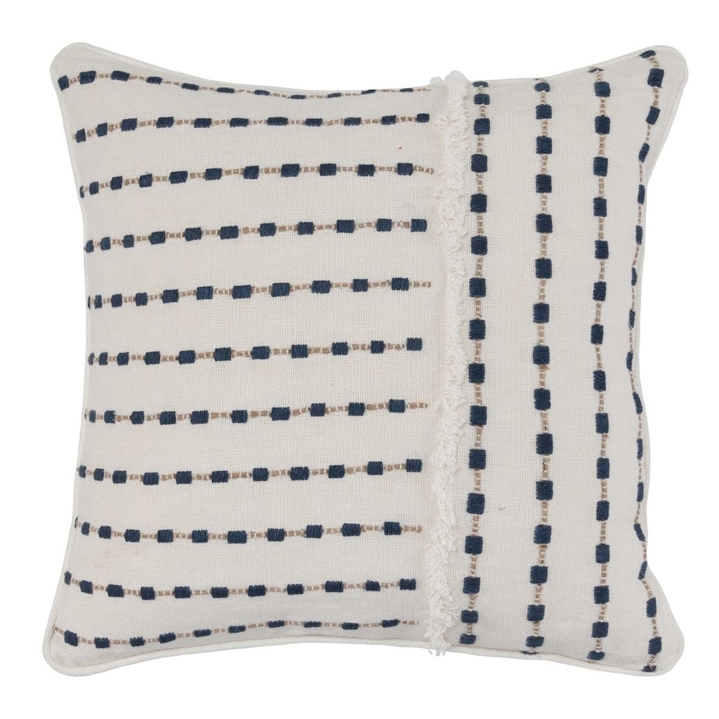 Kosas Home Kassia Embroidered 100% Linen 20-inch Throw Pillow