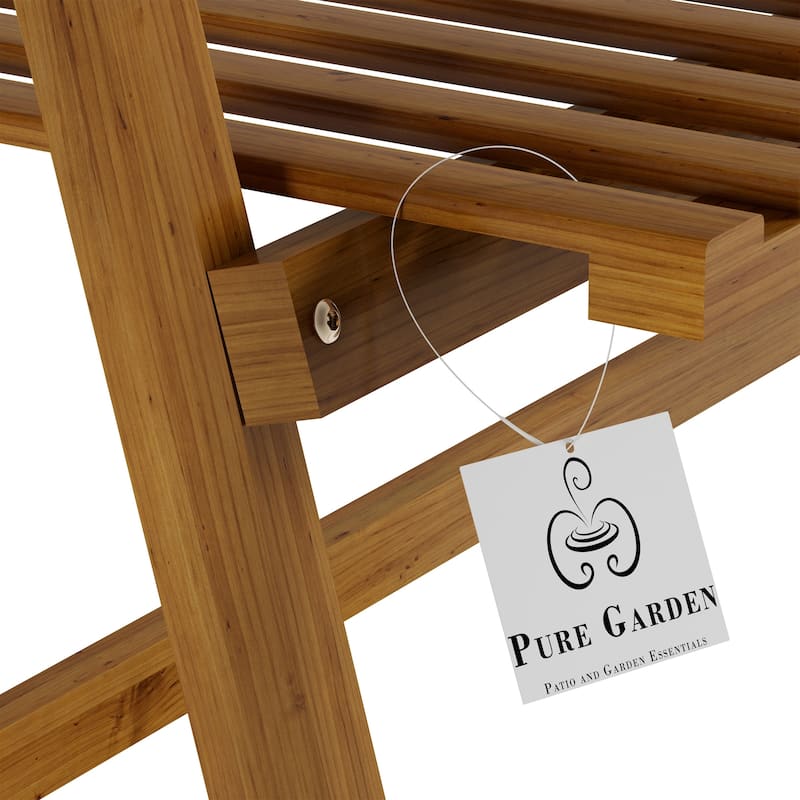 Ladder Plant Stand-4 Tier Freestanding Bamboo Storage Shelf by Pure Garden - 31.5 x 16.75 x 48