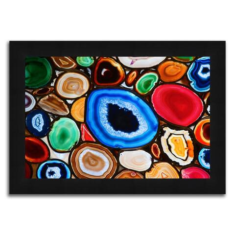 "Blue and Red Geodes" Framed Photograph Print in Acrylic Finish