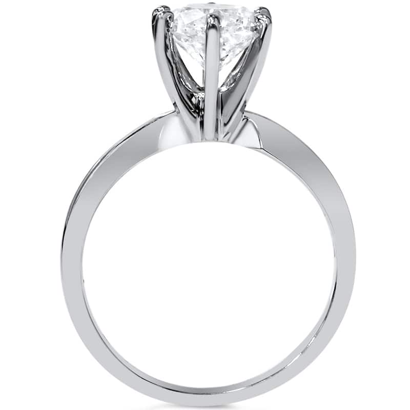 3 Ct Moissanite Solitaire Engagement Ring 14k White Gold