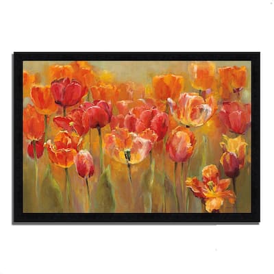 "Tulips in the Midst III" by Marilyn Hageman, Framed Painting Print