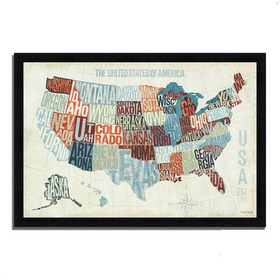 "USA Modern Blue" by Michael Mullan, Framed Painting Print