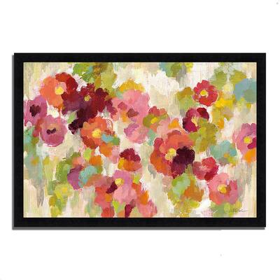 "Coral and Emerald Garden I" by Silvia Vassileva, Framed Painting Print