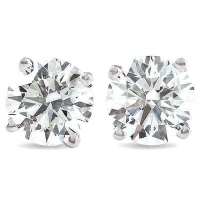 1 1/4 Ct Diamond Screw Back Studs White Gold Lab Grown Eco Friendly