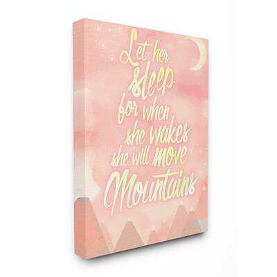 Stupell Let Her Sleep Pink Water Color Mountains, Proudly Made in USA - 36 x 48