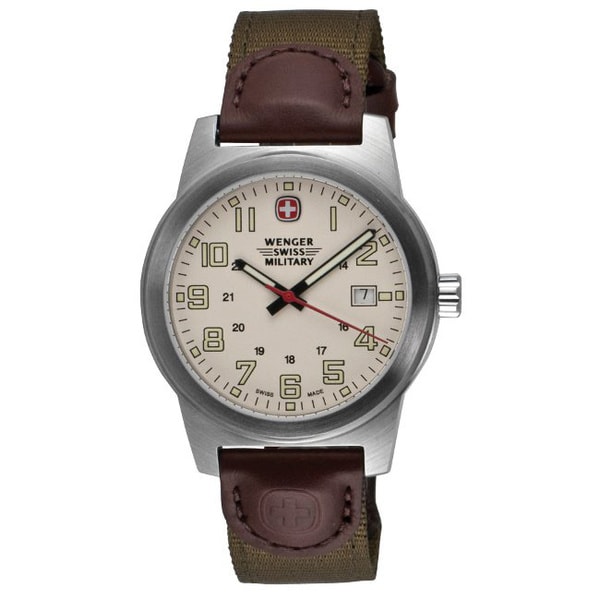 Wenger Men's Olive Nylon Strap Classic Field Watch Wenger Men's Wenger Watches