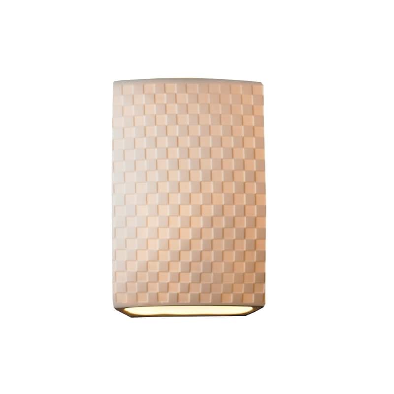 Justice Design Limoges 1-light Checkerboard Impression Wall Sconce