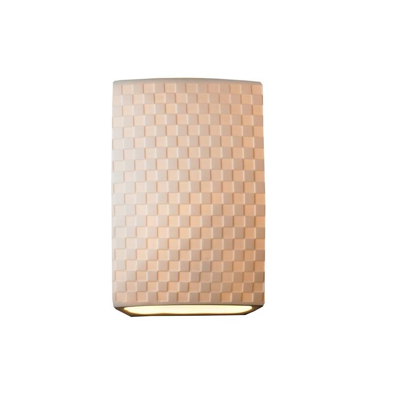 Justice Design Limoges 1-light Checkerboard Impression Wall Sconce