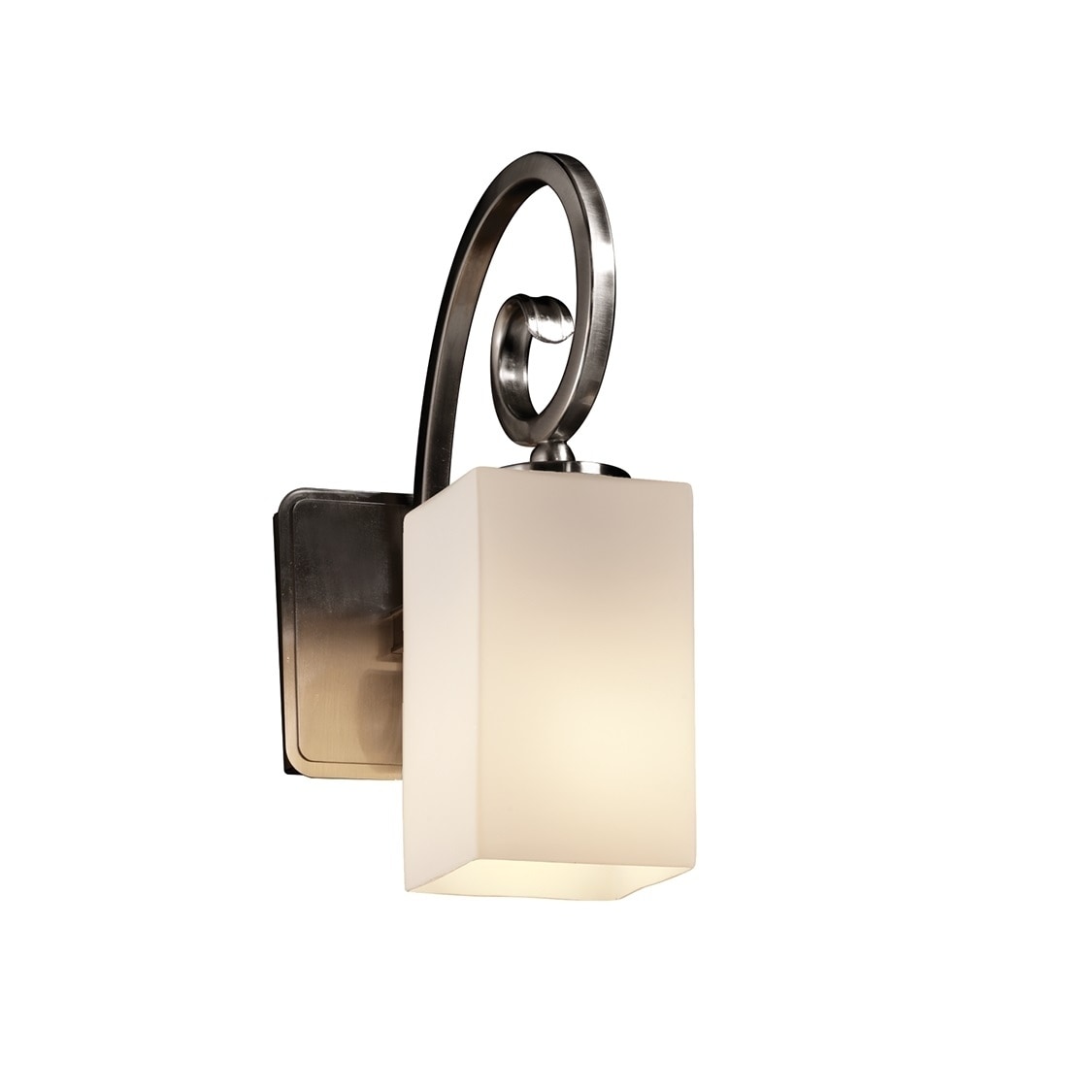 Fusion Victoria 1-light Brushed Nickel Wall Sconce, Frosted Opal Shade