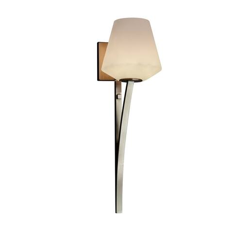Fusion Sabre 1-light Brushed Nickel Wall Sconce, Frosted Opal Shade
